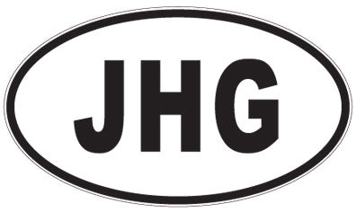 JHG - 3 Letter Initials Oval Sticker