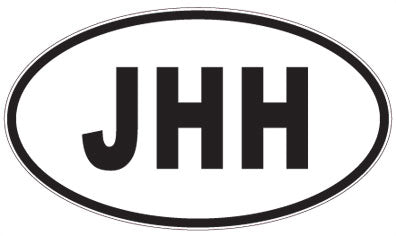 JHH - 3 Letter Initials Oval Sticker