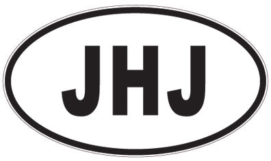 JHJ - 3 Letter Initials Oval Magnet