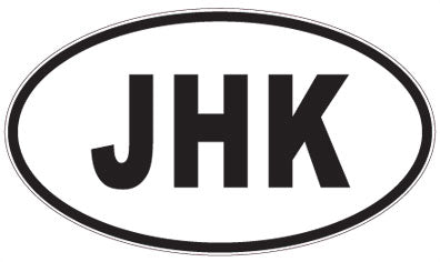 JHK - 3 Letter Initials Oval Magnet