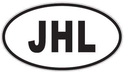 JHL - 3 Letter Initials Oval Sticker