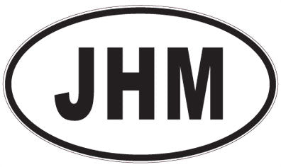 JHM - 3 Letter Initials Oval Sticker