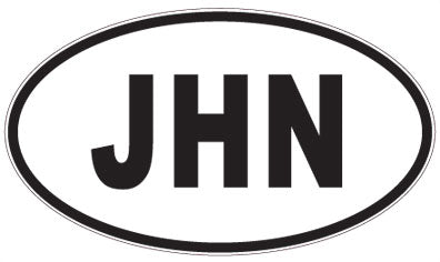 JHN - 3 Letter Initials Oval Magnet