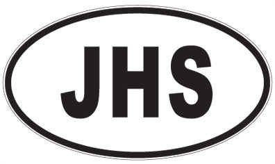 JHS - 3 Letter Initials Oval Sticker
