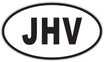 JHV - 3 Letter Initials Oval Magnet
