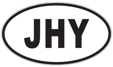 JHY - 3 Letter Initials Oval Sticker