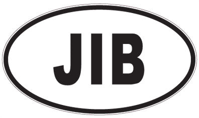 JIB - 3 Letter Initials Oval Sticker
