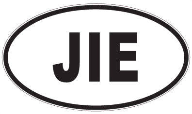 JIE - 3 Letter Initials Oval Sticker