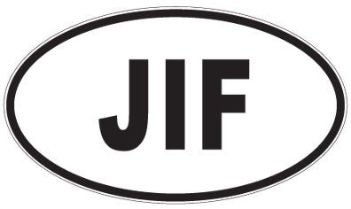 JIF - 3 Letter Initials Oval Magnet