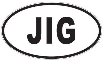 JIG - 3 Letter Initials Oval Magnet