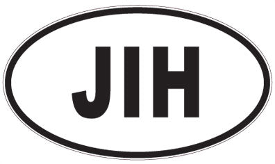 JIH - 3 Letter Initials Oval Sticker