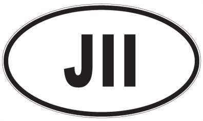 JII - 3 Letter Initials Oval Magnet