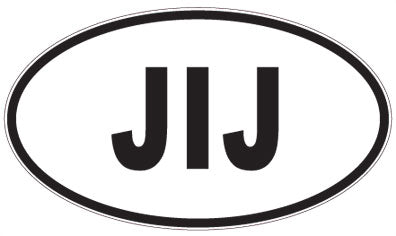 JIJ - 3 Letter Initials Oval Sticker