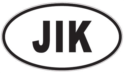 JIK - 3 Letter Initials Oval Magnet