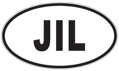 JIL - 3 Letter Initials Oval Magnet