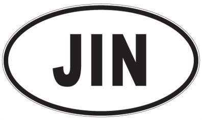 JIN - 3 Letter Initials Oval Sticker