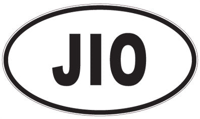 JIO - 3 Letter Initials Oval Magnet