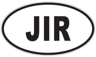 JIR - 3 Letter Initials Oval Sticker