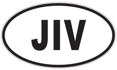 JIV - 3 Letter Initials Oval Magnet