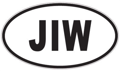 JIW - 3 Letter Initials Oval Sticker