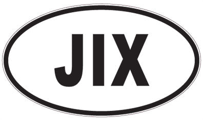 JIX - 3 Letter Initials Oval Sticker