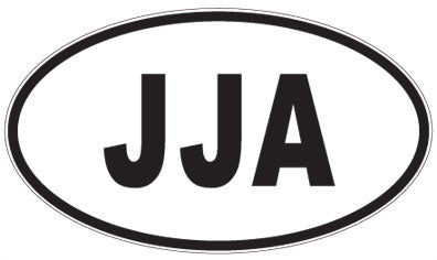 JJA - 3 Letter Initials Oval Sticker