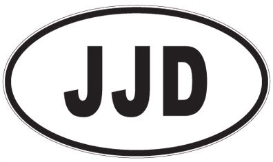 JJD - 3 Letter Initials Oval Magnet