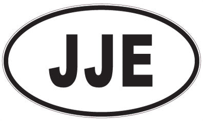 JJE - 3 Letter Initials Oval Sticker