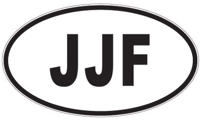 JJF - 3 Letter Initials Oval Sticker