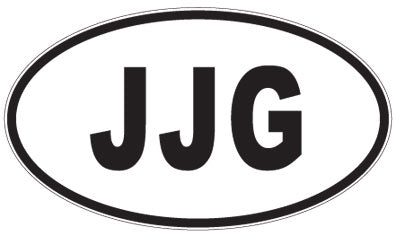 JJG - 3 Letter Initials Oval Sticker