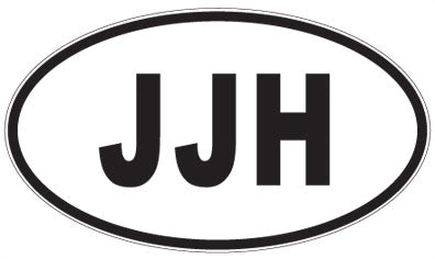 JJH - 3 Letter Initials Oval Magnet