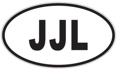 JJL - 3 Letter Initials Oval Magnet