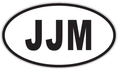 JJM - 3 Letter Initials Oval Sticker