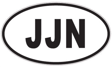 JJN - 3 Letter Initials Oval Magnet