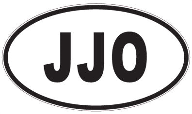 JJO - 3 Letter Initials Oval Sticker