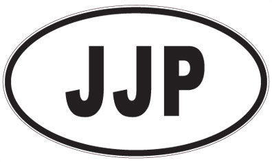 JJP - 3 Letter Initials Oval Sticker