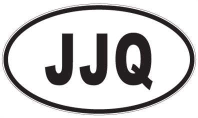 JJQ - 3 Letter Initials Oval Sticker