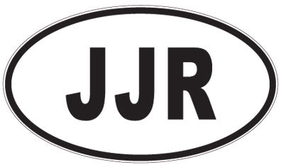 JJR - 3 Letter Initials Oval Sticker