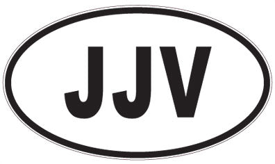 JJV - 3 Letter Initials Oval Sticker
