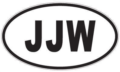 JJW - 3 Letter Initials Oval Magnet