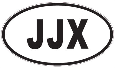 JJX - 3 Letter Initials Oval Sticker
