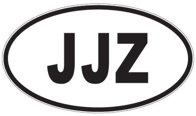 JJZ - 3 Letter Initials Oval Sticker