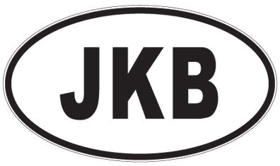 JKB - 3 Letter Initials Oval Sticker