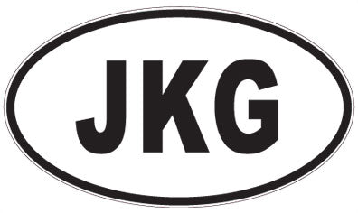 JKG - 3 Letter Initials Oval Sticker