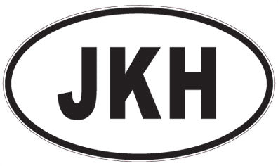JKH - 3 Letter Initials Oval Magnet