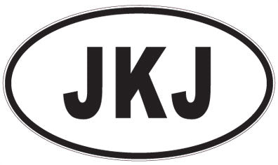 JKJ - 3 Letter Initials Oval Sticker