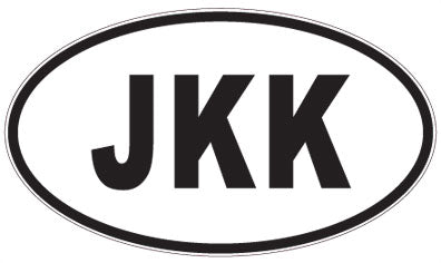 JKK - 3 Letter Initials Oval Sticker