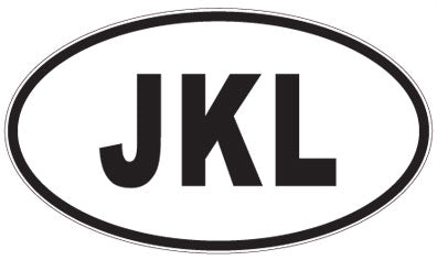 JKL - 3 Letter Initials Oval Magnet