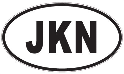 JKN - 3 Letter Initials Oval Sticker
