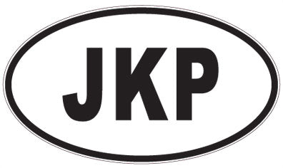 JKP - 3 Letter Initials Oval Magnet